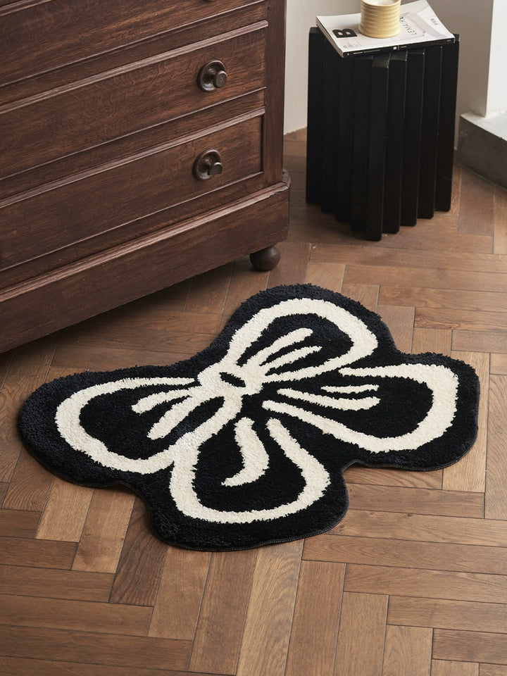 Black Ribbon Rug Bath Mat