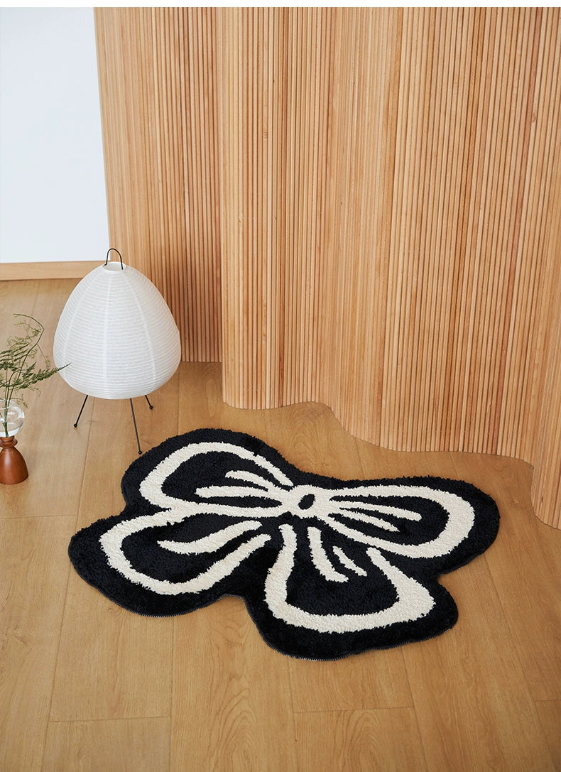 Black Ribbon Shaped Rug