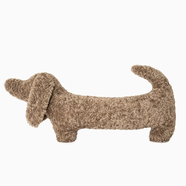 Caramel Brown Sausage Dog Shaped Pillow