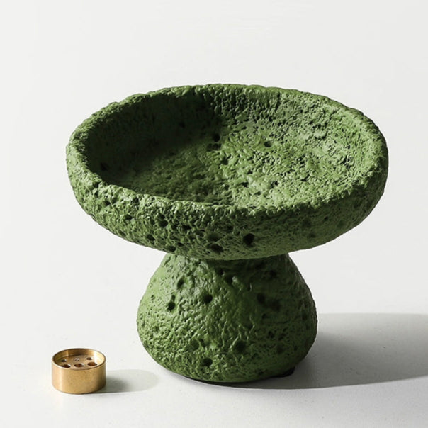 Green Textured Cement Incense Holder