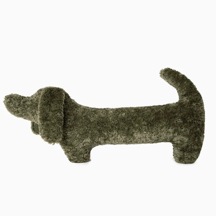 Moss Green Sausage Dog Shaped Pillow