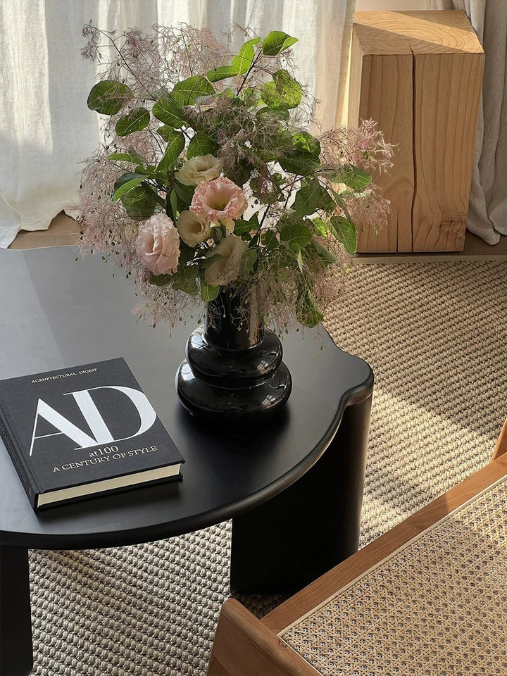 Stacked Bubble Vase | Gloss Black Ceramic Flower Vase