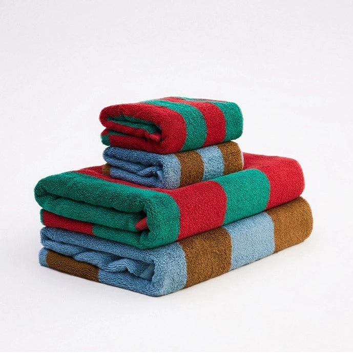 Retro Striped Bath Towel Set