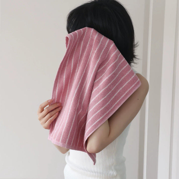 Pink Striped Bath Towel Set