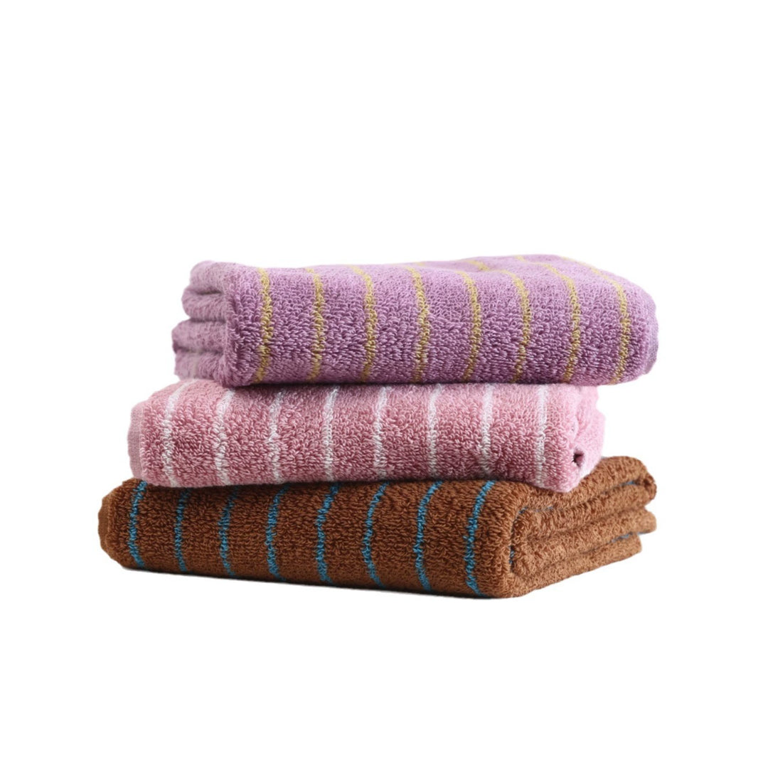 Pink Striped Bath Towel Set