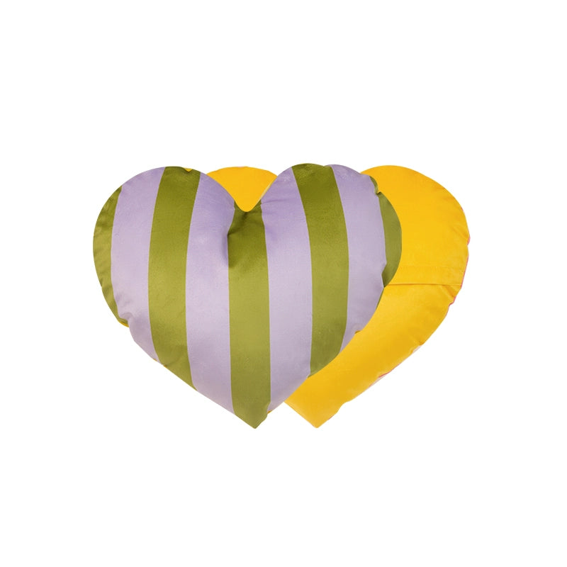 Purple Striped Heart Shaped Throw Pillow Cushion