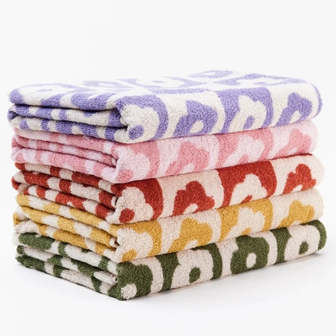 Daisy flower pattern bath towel set