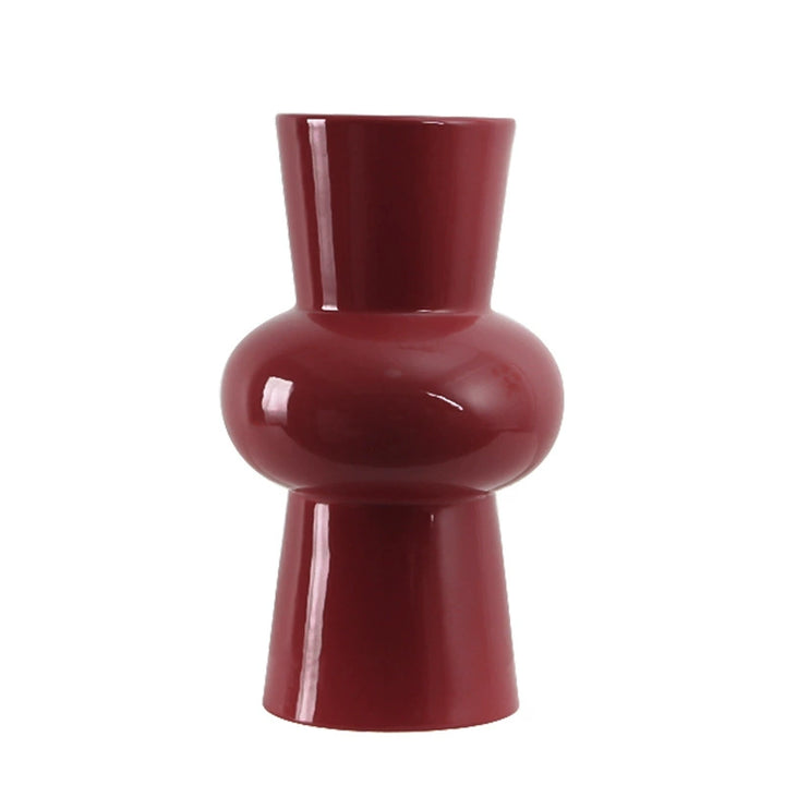 Red Bulb Curvy Flower Vase