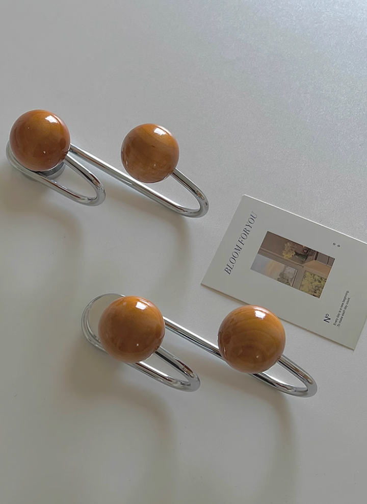 Tan Orange Retro Ball Hook Magnetic Hanger