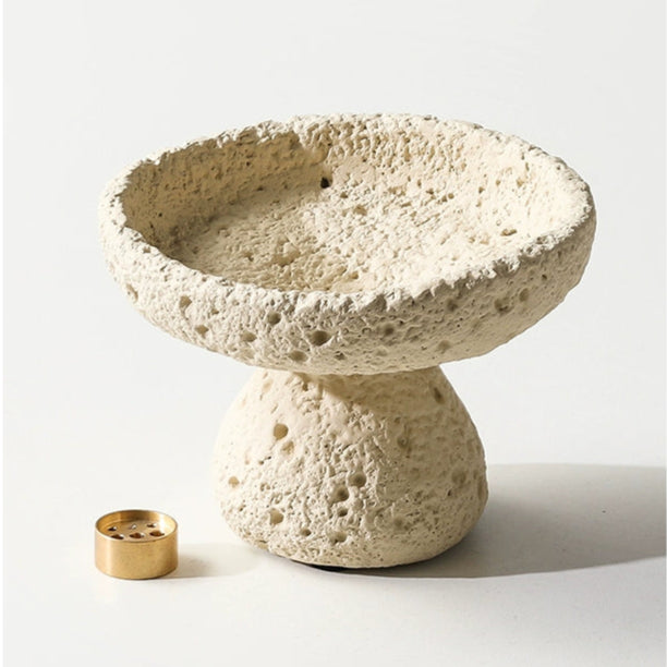 Wabi Sabi White Cement Incnse Holder