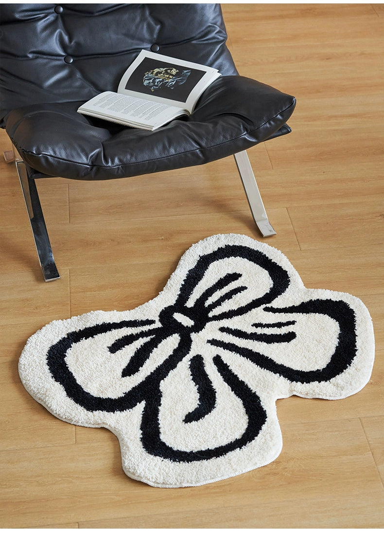 White Ribbon Shaped Rug bath mat 