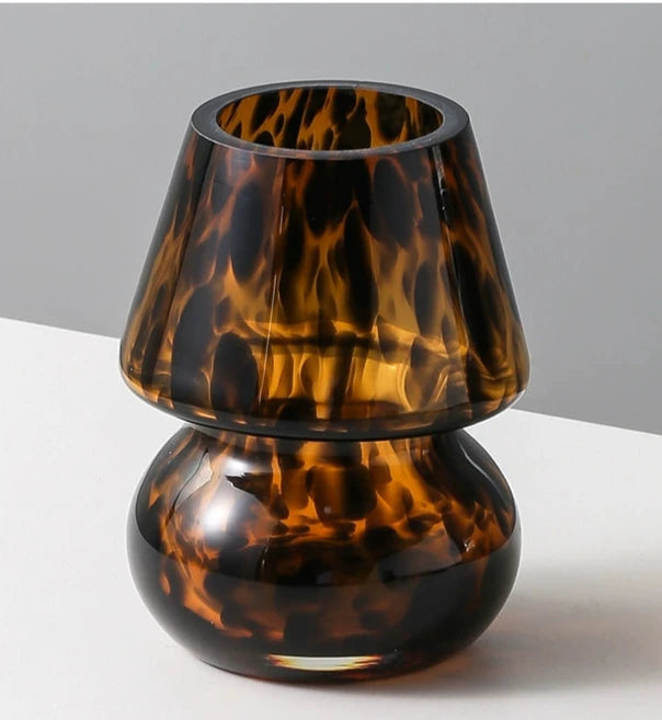 amber brown mushroom vase