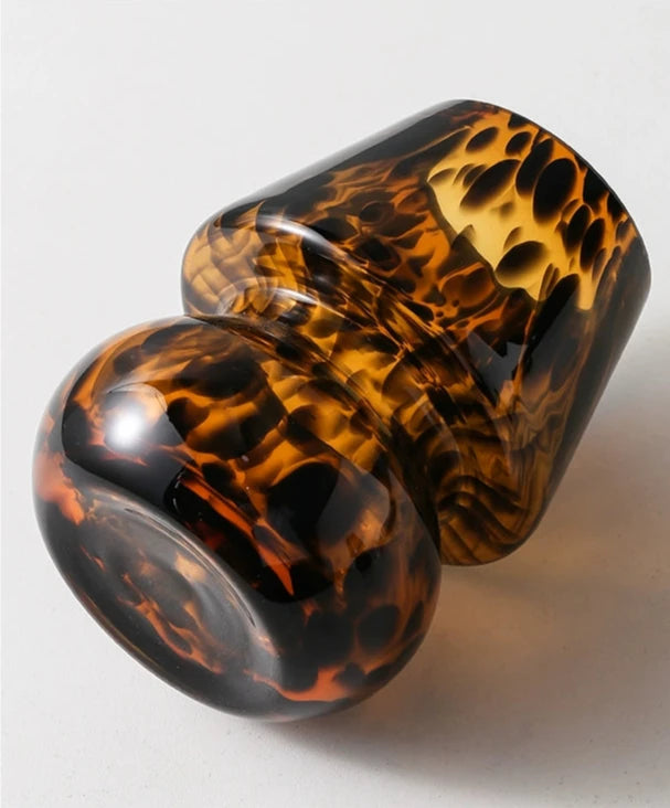  amber brown mushroom vase holder