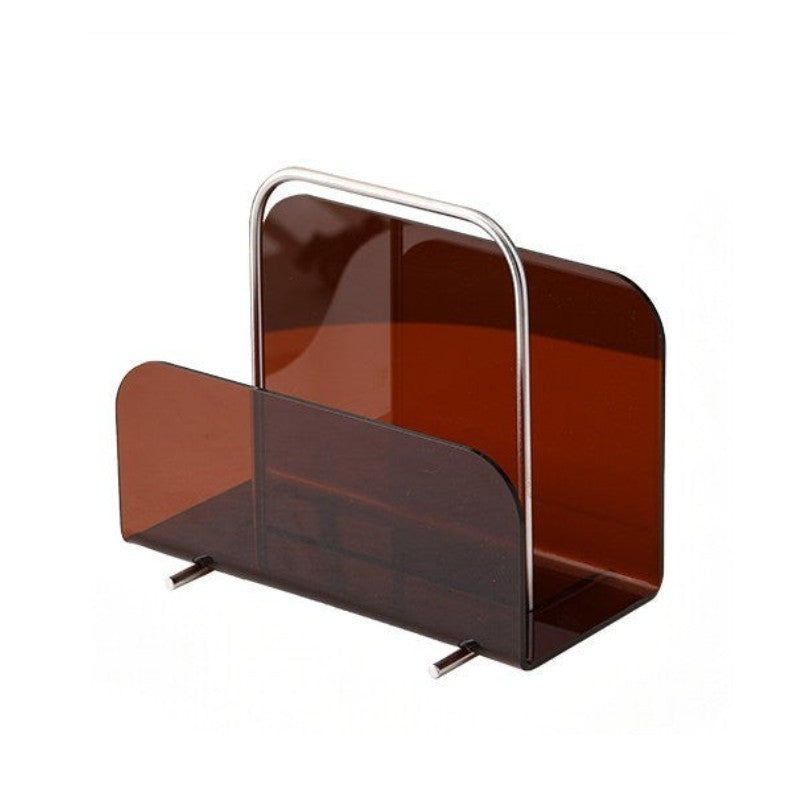 Amber Brown Clear Acrylic Magazine Rack