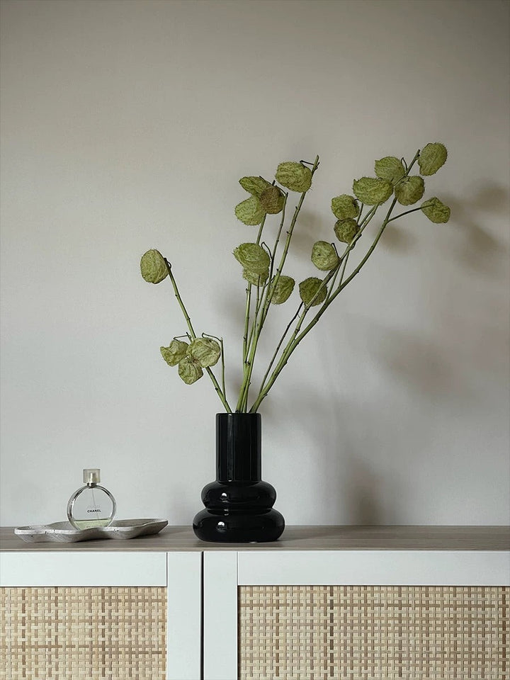 Stacked Bubble Vase | Designer Black Ceramic Flower Vase