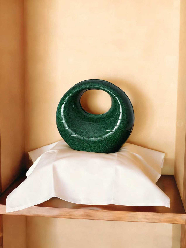 Crescent faux leather designer tissue holder