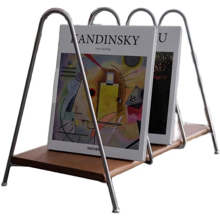 Cosik Home modern metal and wood magazine rack.