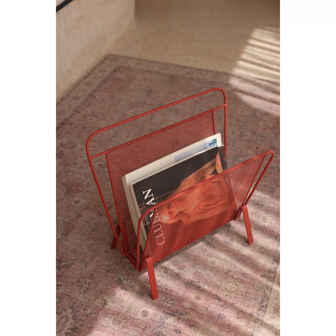 Cool contemporary red magazine rack
