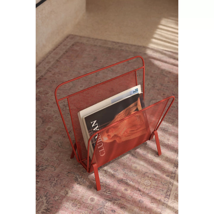 Cool contemporary red magazine rack