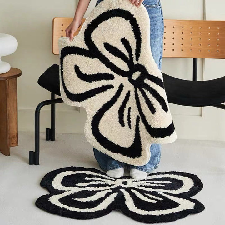 Ribbon bow shaped bath mat rug