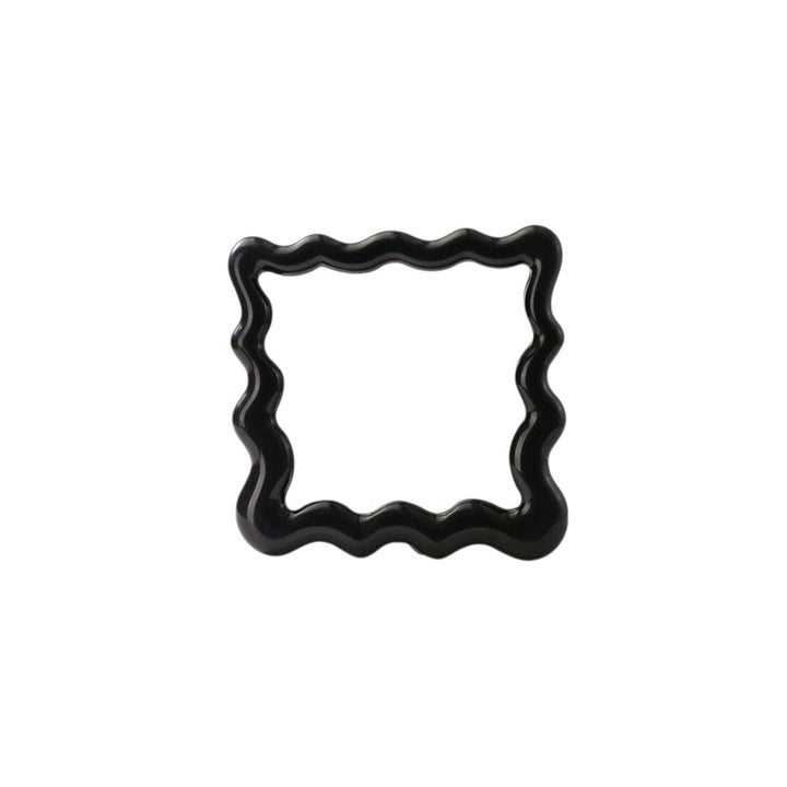 Cosik Home black wavy mirror tray with undulating bubble frame, perfect for vanity or desk display.