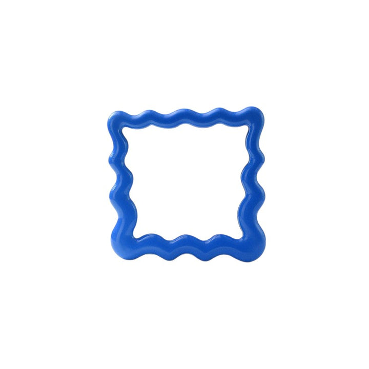 Cosik Home blue wavy mirror tray with undulating bubble frame, perfect for vanity or desk display.