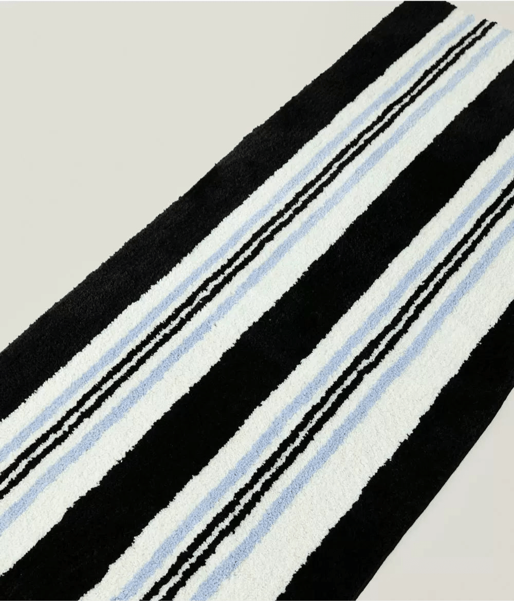 Retro Blue Stripes Runner Rug