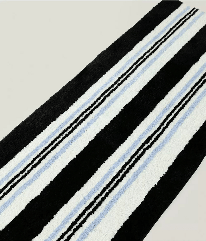 Retro Blue Stripes Runner Rug