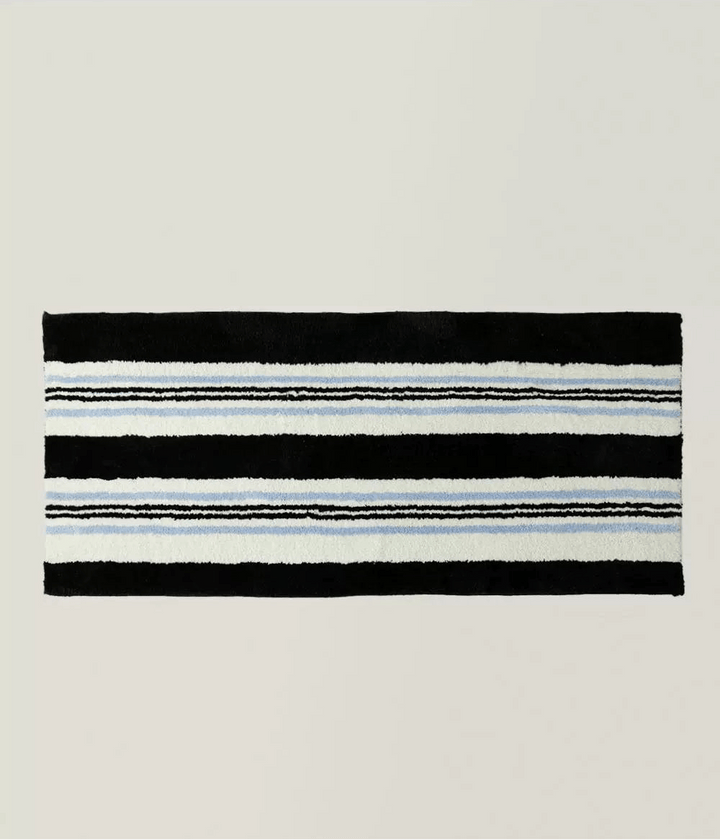 Retro Blue Stripes Runner Rug