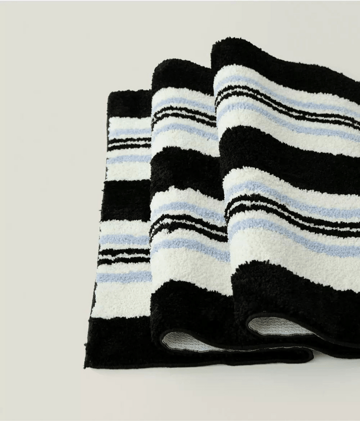 Retro Blue Stripes Runner Rug