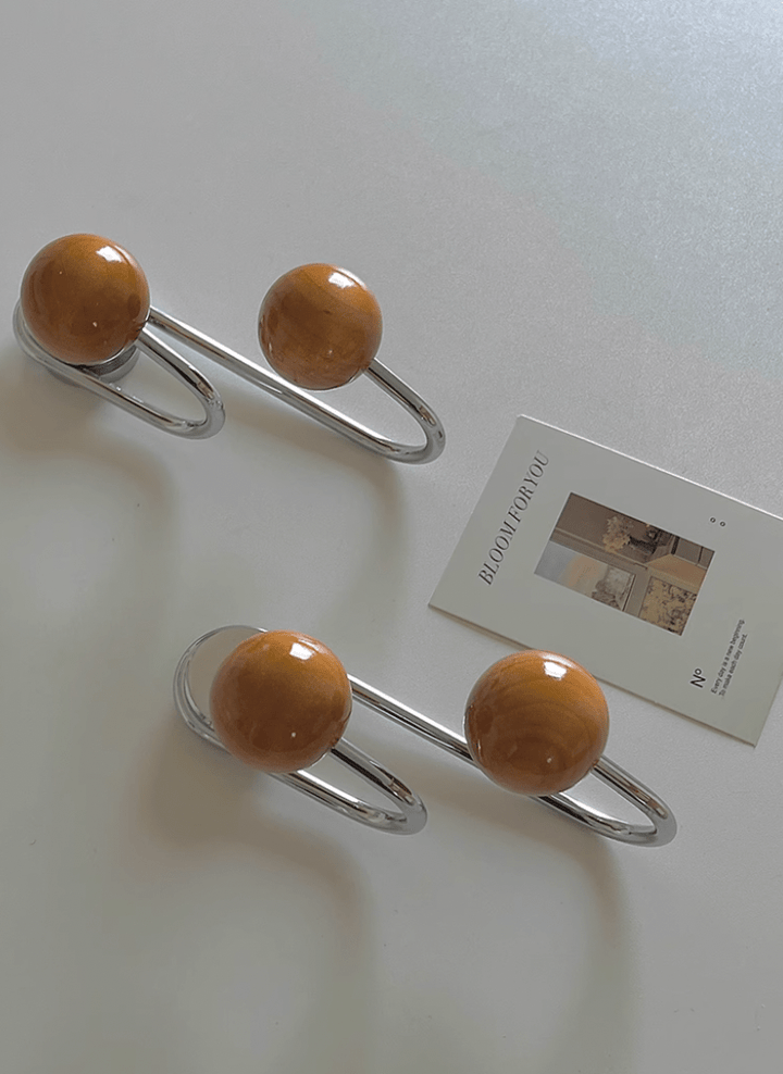 Tan Orange Retro Ball Hook Magnetic Hanger