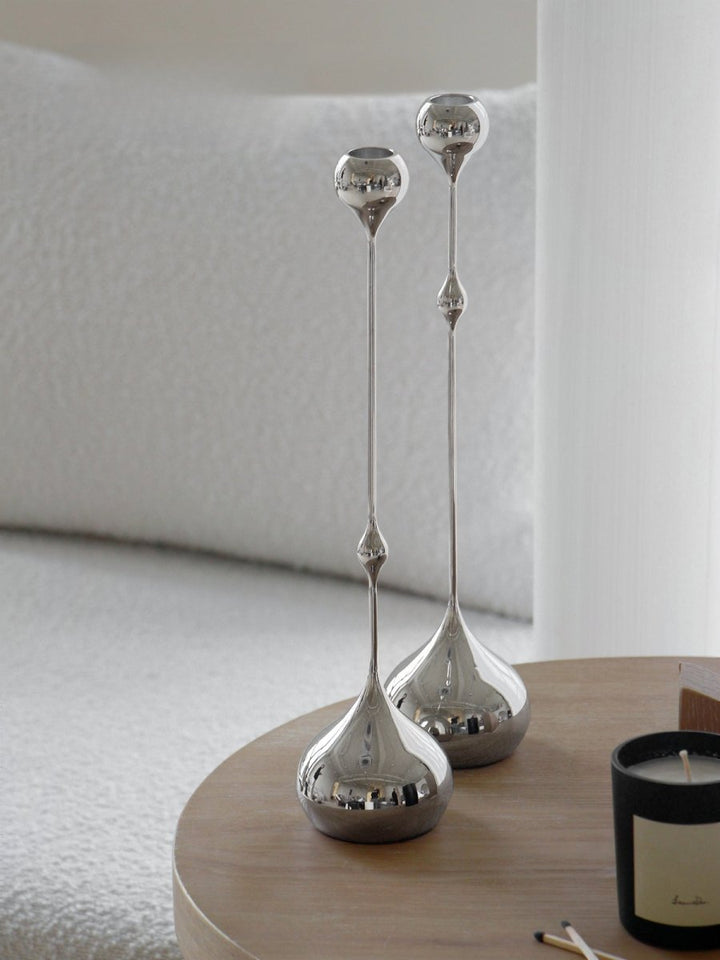 Silver Droplet Candle Holder