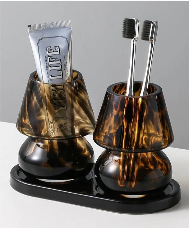 Tortoiseshell Amber Mushroom Vase Holder