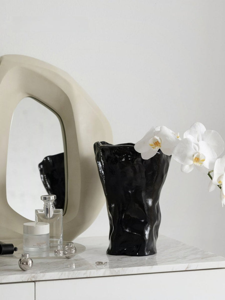 Black Wabi Sabi Minimal Irregular Vase