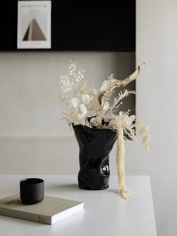 Black Wabi Sabi Irregular Vase