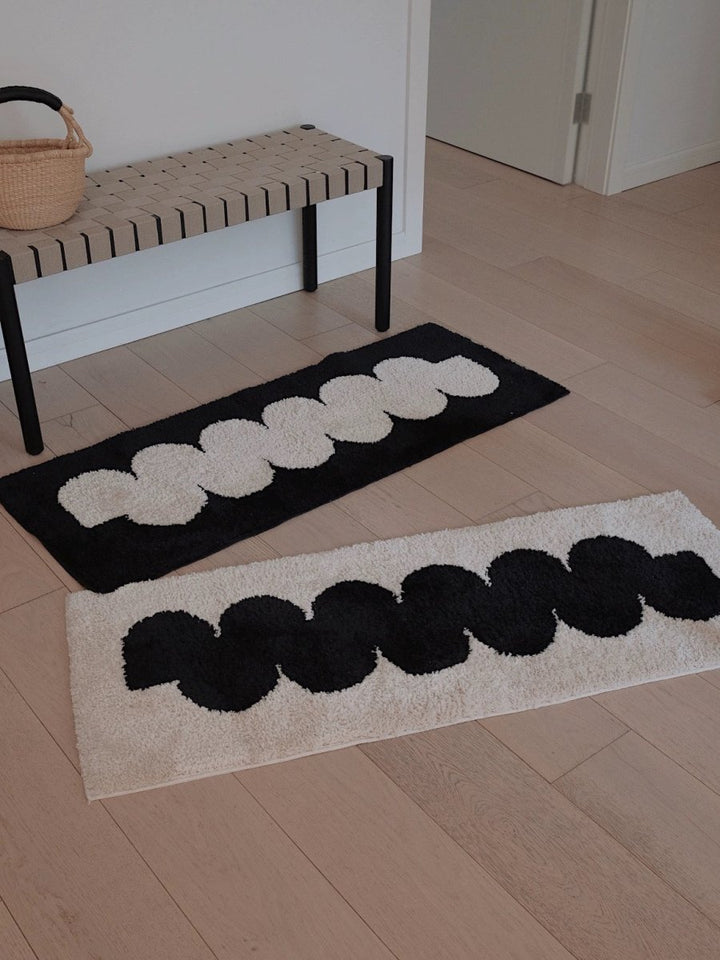 Black and White Abstract Minimal Rug