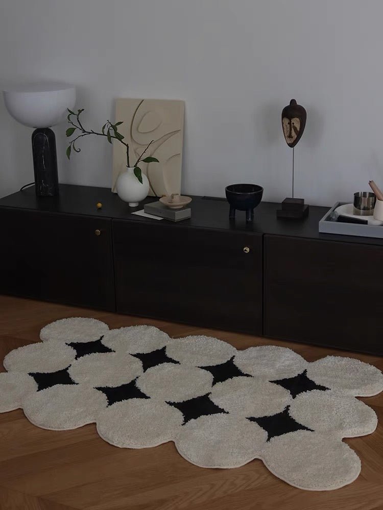 black and white contemporary rug