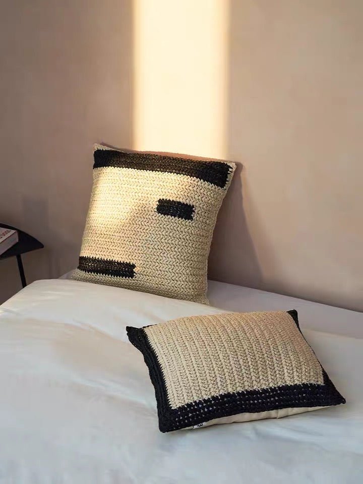 natural raffia cushion