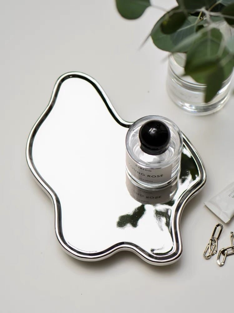 Wavy Mirrored Vanity Tray