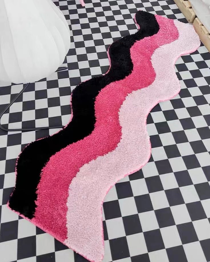 Pink Wavy Runner Rug