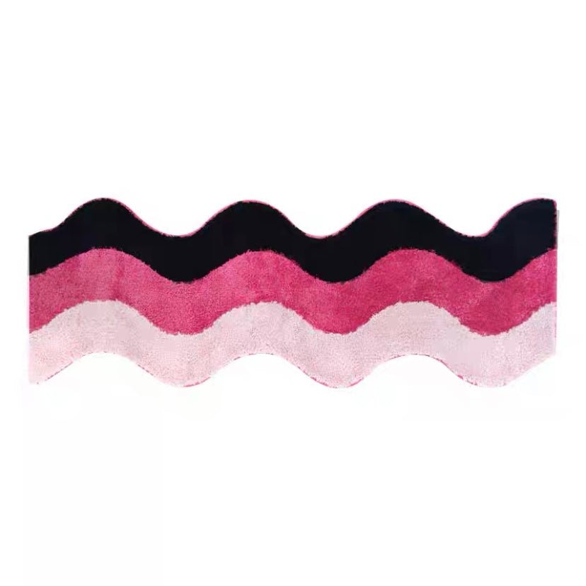 Pink wavy runner rug