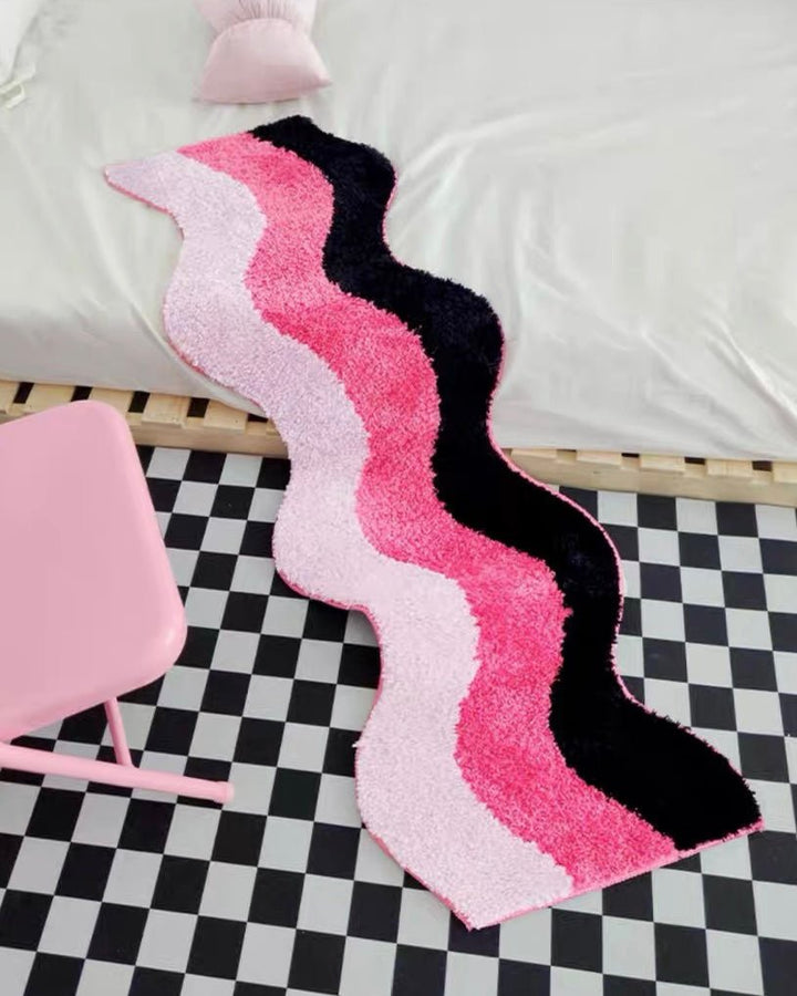 Pink Wavy Runner Rug