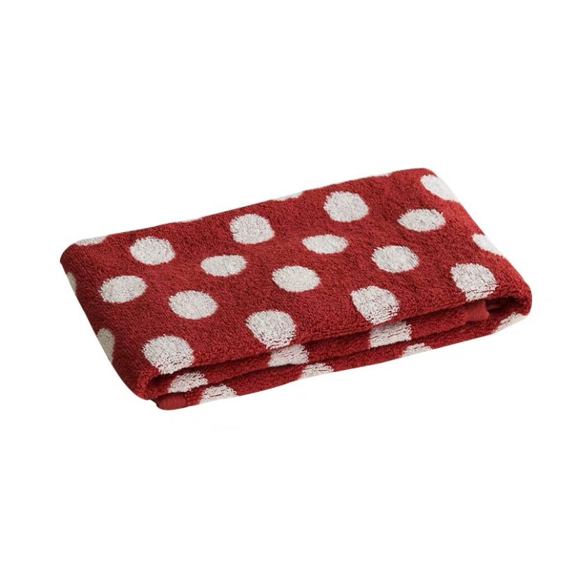 Red Polka Dot Bath Towel