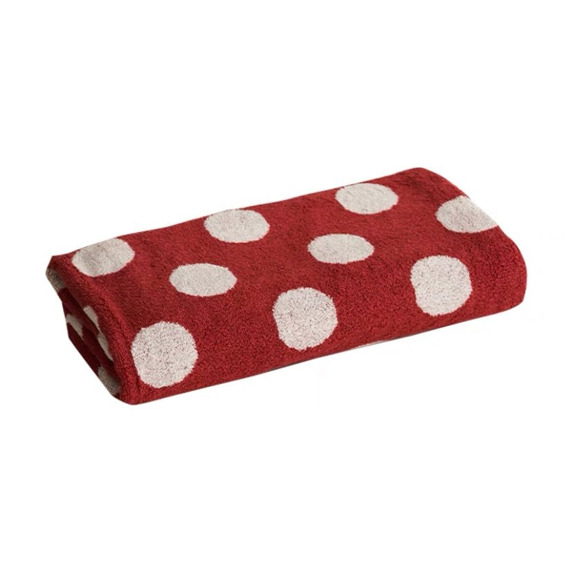 Red Polka Dot Bath Towel