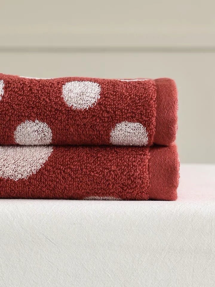 Red Polka Dot Bath Towel