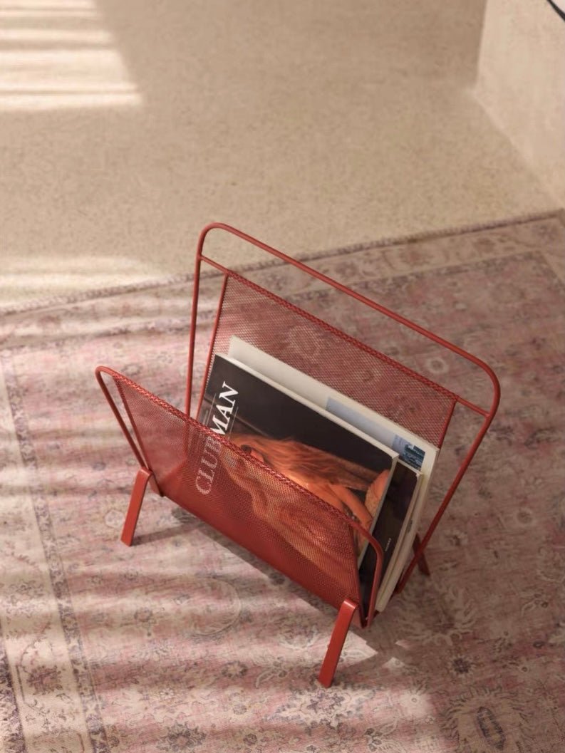 Red Magazine Rack