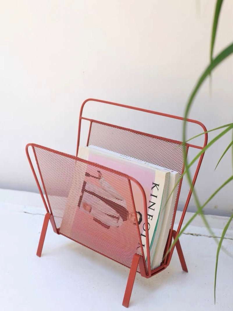 Red Magazine Book Rack Holder