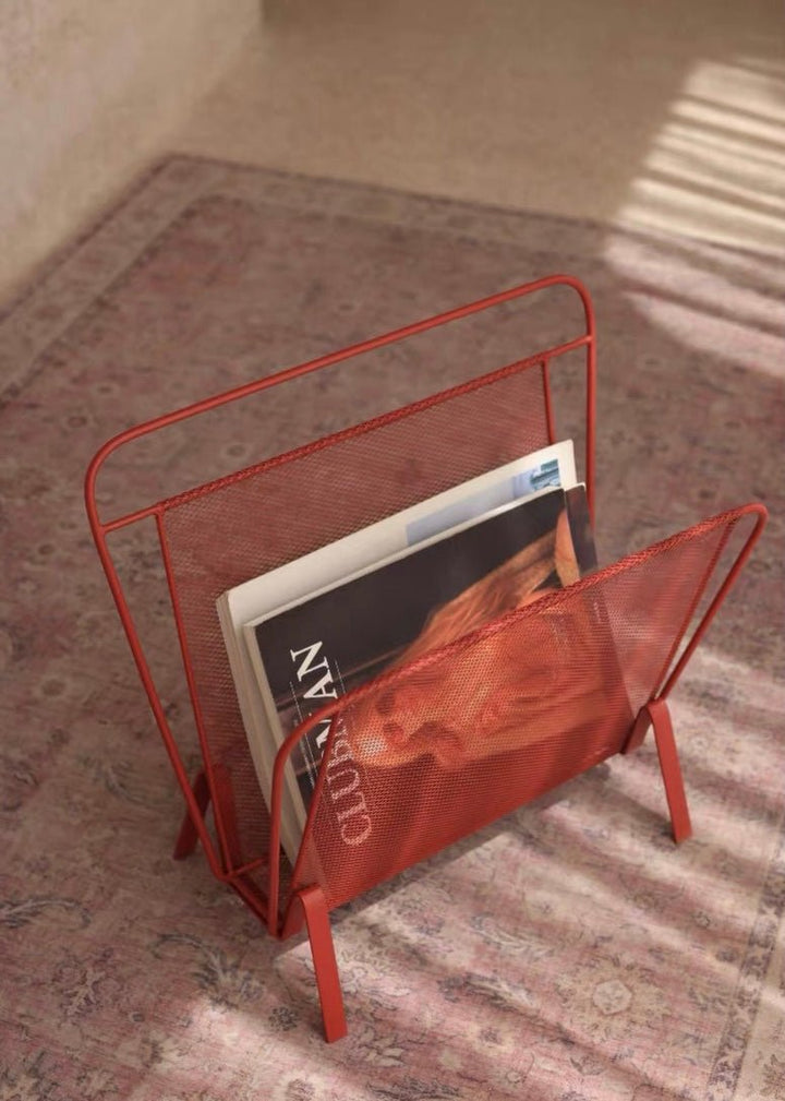 Red Magazine Book Rack Holder