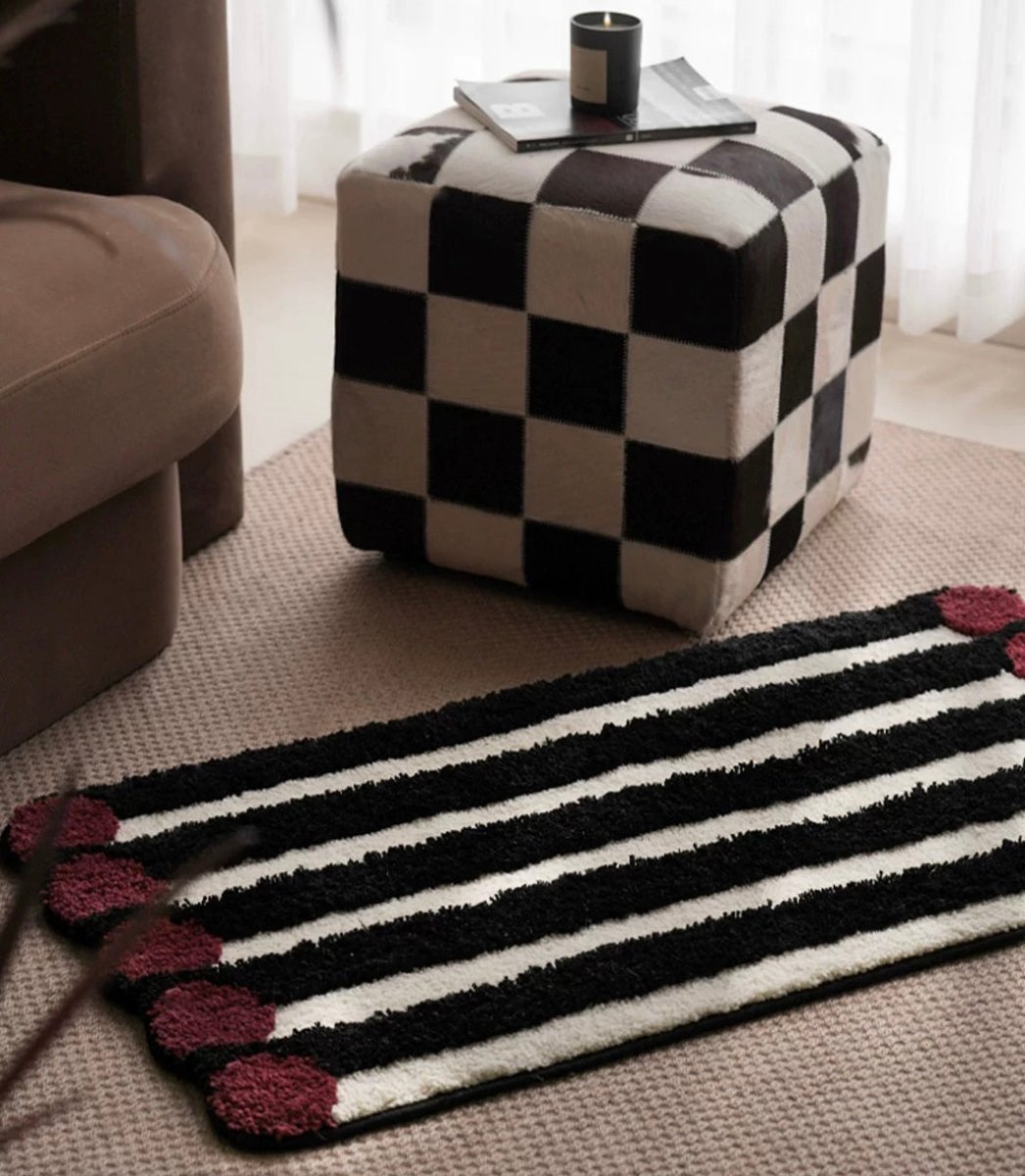 Retro Striped Bedroom Rug