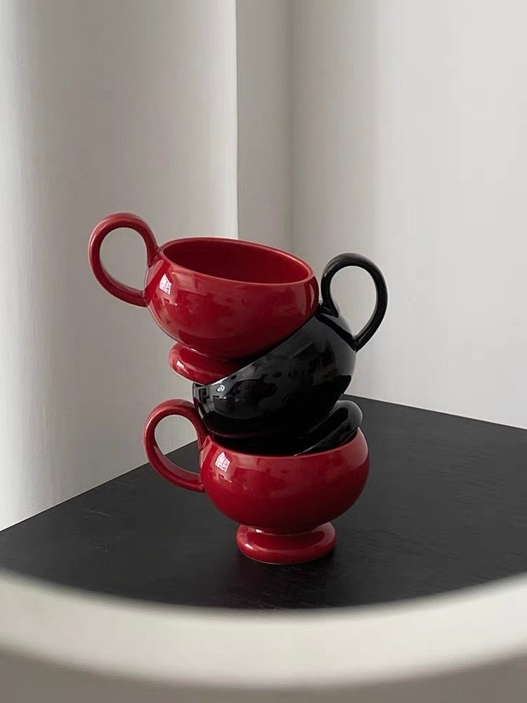 Round Coffee Mug with Big Handles